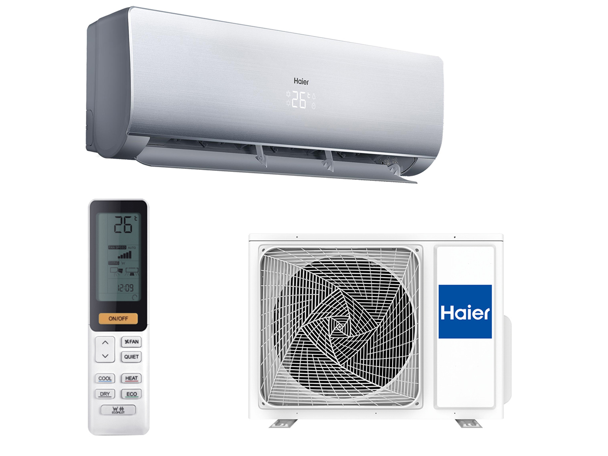 Haier sienas tipa NEBULA NORDIC sērijas siltumsūknis un gaisa kondicionieris 2,5kW komplekts, kas paredzēts 15-30m2