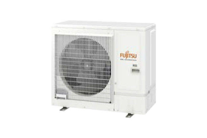 Fujitsu-General vienlaicīgas darbības multi-split siltumsūkņu un gaisa kondicionieru sistēmas 9,5kW (400V ārējais bloks), kas paredzēts 90-100m2