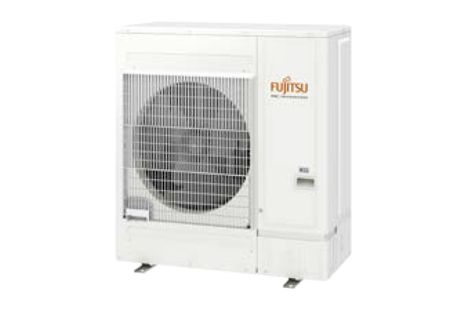 Fujitsu-General vienlaicīgas darbības multi-split siltumsūkņu un gaisa kondicionieru sistēmas 12,1kW (400V ārējais bloks), kas paredzēts 120-130m2