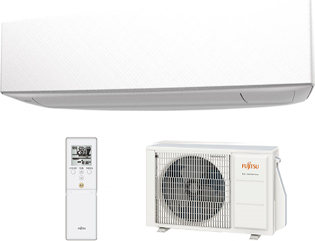 Fujitsu-General sienas tipa KE dizaina sērijas siltumsūknis un gaisa kondicionieris 2,0kW (balts) komplekts, kas paredzēts 10-25m2