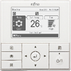 Fujitsu-General vadu sienas kontrolieris un pults (pogu) siltumsūkņiem un gaisa kondicionieriem