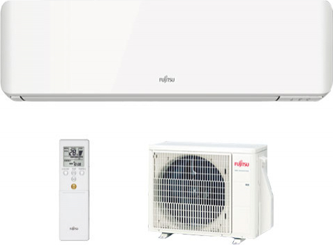 Fujitsu-General sienas tipa KM standarta sērijas siltumsūknis un gaisa kondicionieris 2,0kW komplekts, kas paredzēts 10-25m2