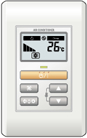 Fujitsu-General vienkāršotais vadu sienas kontrolieris un pults siltumsūkņiem un gaisa kondicionieriem
