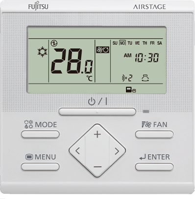Fujitsu-General vadu sienas kontrolieris un pults (pogu) siltumsūkņiem un gaisa kondicionieriem
