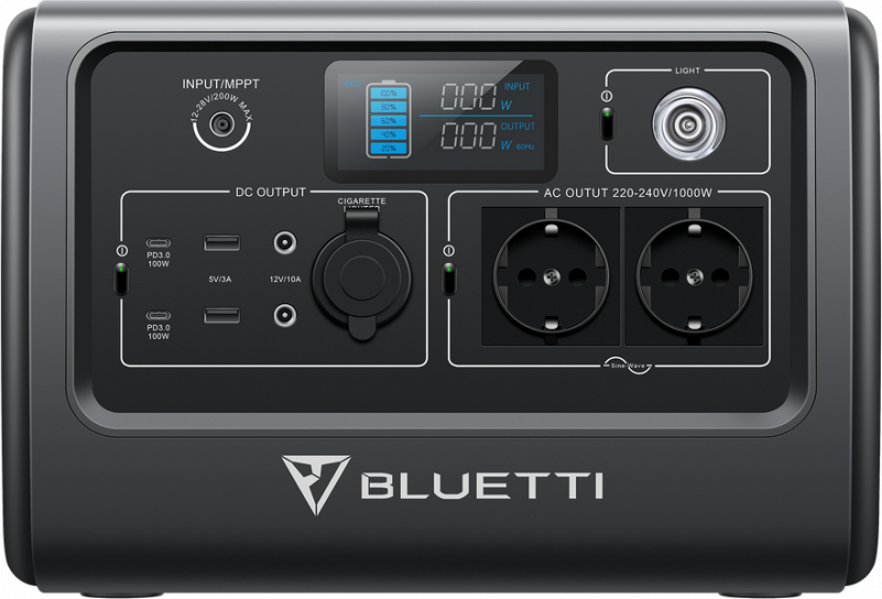 Bluetti poweroak EB70 pārnēsājamā saules elektrostacija|1000W 716Wh