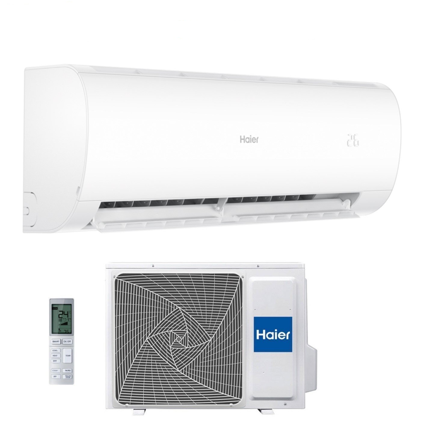 Haier sienas tipa PEARL sērijas siltumsūknis un gaisa kondicionieris 2,5kW komplekts, kas paredzēts 15-30m2